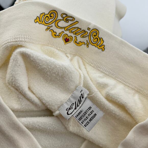 Vintage 90s y2k women's cream sequin‎ lowrise Elain baggy wide leg sweatpants - Picture 3 of 7